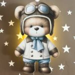Veilleuse Murale Ours Aviateur LED | Décoration Chambre Enfant | Cozy Collections