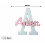 Veilleuse Initiale Personnalisée avec Prénom LED en Bois | Lampe Murale Chambre Bébé et Enfant | Cozy Collections