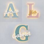 Veilleuse Initiale Personnalisée avec Prénom LED en Bois | Lampe Murale Chambre Bébé et Enfant | Cozy Collections