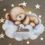 Veilleuse Murale Personnalisée Ours sur Nuage | Prénom Bébé | Cozy Collections
