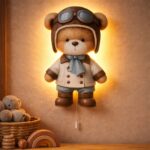 Veilleuse Murale Ours Aviateur LED | Décoration Chambre Enfant | Cozy Collections
