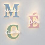 Veilleuse Initiale Personnalisée avec Prénom LED en Bois | Lampe Murale Chambre Bébé et Enfant | Cozy Collections