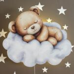 Veilleuse Murale Personnalisée Ours sur Nuage | Prénom Bébé | Cozy Collections