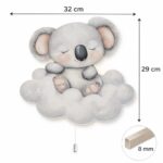 Veilleuse Murale Koala Endormi sur Nuage | Lampe LED Chambre Bébé | Cozy Collections
