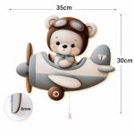 Veilleuse Murale Ours Pilote dans son Avion | LED Chambre Bébé | Cozy Collections