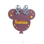 Veilleuse Murale Personnalisée avec Prénom LED en Bois | Lampe Chambre Bébé et Enfant avec Nœud | Cozy Collections