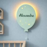 Veilleuse Ballon Personnalisée avec Prénom | Veilleuse Murale LED en Bois pour Chambre Bébé et Enfant | Cozy Collections
