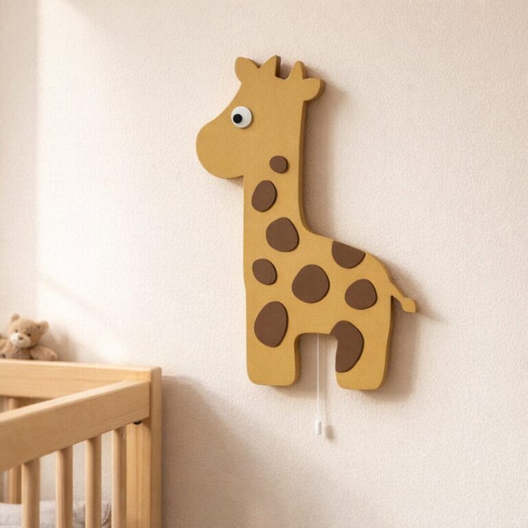 Veilleuse Murale Girafe LED Bois | Chambre Bébé Enfant Safari | Cozy Collections