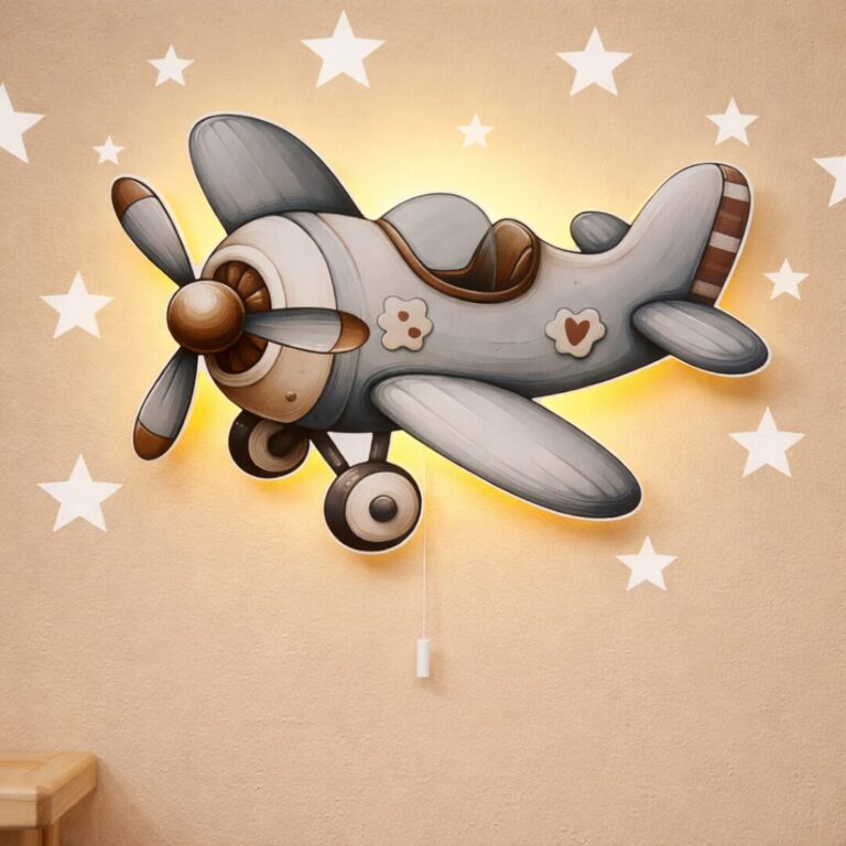 Veilleuse Murale Avion Vintage LED | Lampe Déco Chambre Enfant | Cozy Collections