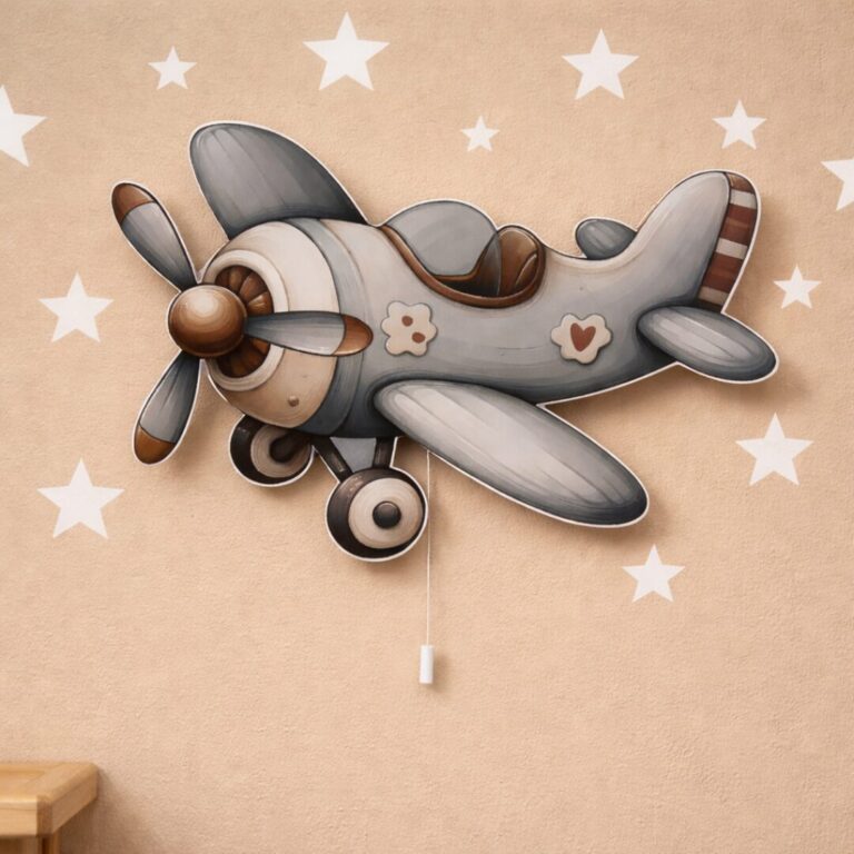 Veilleuse Murale Avion Vintage LED | Lampe Déco Chambre Enfant | Cozy Collections