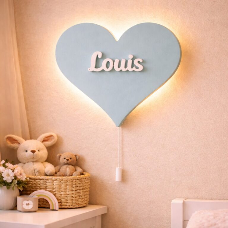 Veilleuse Murale Cœur LED Personnalisable Prénom | Cozy Collections