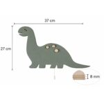 Veilleuse Murale Dinosaure Bois LED Vert Sauge | Chambre Enfant | Cozy Collections