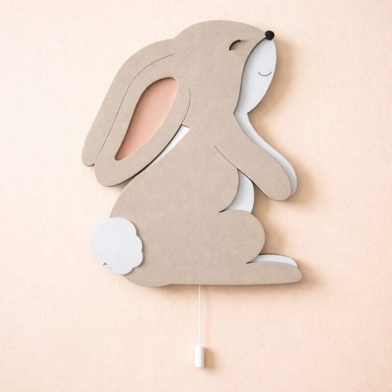 Veilleuse Murale Enfant Lapin Lop Bois LED Multi-Couches | Cozy Collections