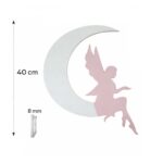 Veilleuse Murale Fée sur Lune LED Bois | Chambre Fille Magie | Cozy Collections
