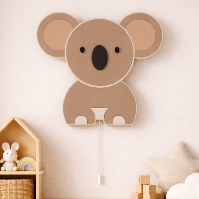 Veilleuse Murale Koala LED Bois Multi-Couches | Chambre Bébé | Cozy Collections