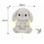 Veilleuse Murale Lapin Gris & Étoile LED | Chambre Bébé Enfant | Cozy Collections