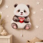 Veilleuse Murale Panda Kawaii & Cœur LED | Chambre Bébé Enfant