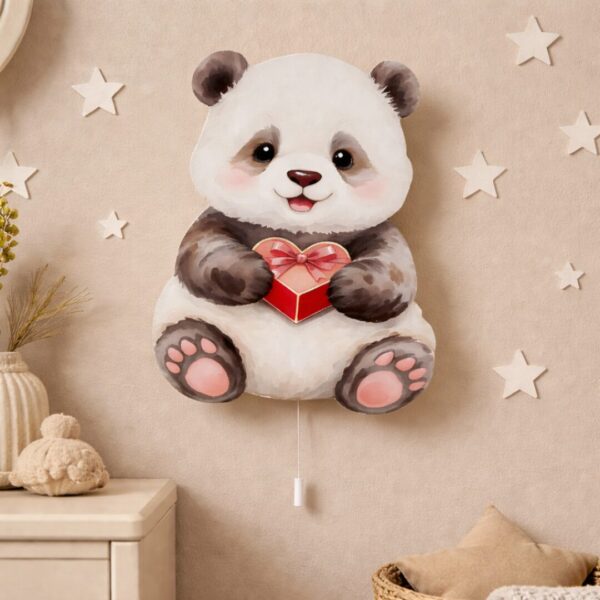 Veilleuse Murale Panda Kawaii & Cœur LED | Chambre Bébé Enfant | Cozy Collections
