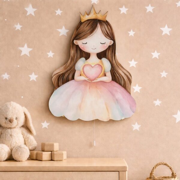 Veilleuse Murale Princesse Couronne & Cœur LED | Chambre Fille | Cozy Collections