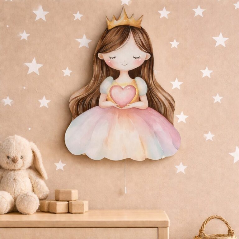 Veilleuse Murale Princesse Couronne & Cœur LED | Chambre Fille | Cozy Collections