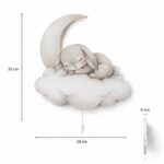 Veilleuse Murale Lapin Endormi Lune & Nuage | LED Chambre Bébé | Cozy Collections