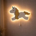 Veilleuse Murale Licorne Corps Entier LED Bois | Chambre Fille | Cozy Collections