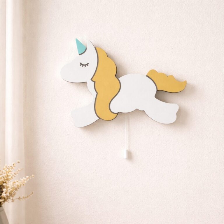 Veilleuse Murale Licorne Corps Entier LED Bois | Chambre Fille | Cozy Collections