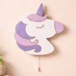 Veilleuse Murale Licorne Bois LED | Chambre Fille Bébé 3 Coloris
