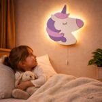 Veilleuse Murale Licorne Bois LED | Chambre Fille Bébé 3 Coloris | Cozy Collections