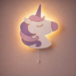 Veilleuse Murale Licorne Bois LED | Chambre Fille Bébé 3 Coloris | Cozy Collections