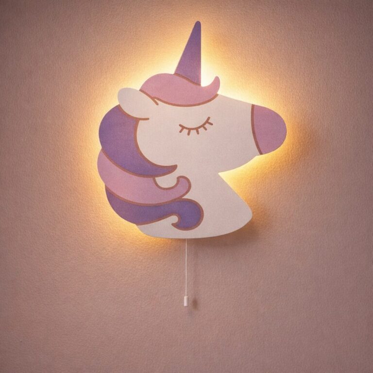 Veilleuse Murale Licorne Bois LED | Chambre Fille Bébé 3 Coloris | Cozy Collections