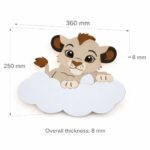 Veilleuse Murale Lionceau Nuage Prénom LED | Bois Personnalisée | Cozy Collections