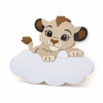 Veilleuse Murale Lionceau Nuage Prénom LED | Bois Personnalisée | Cozy Collections