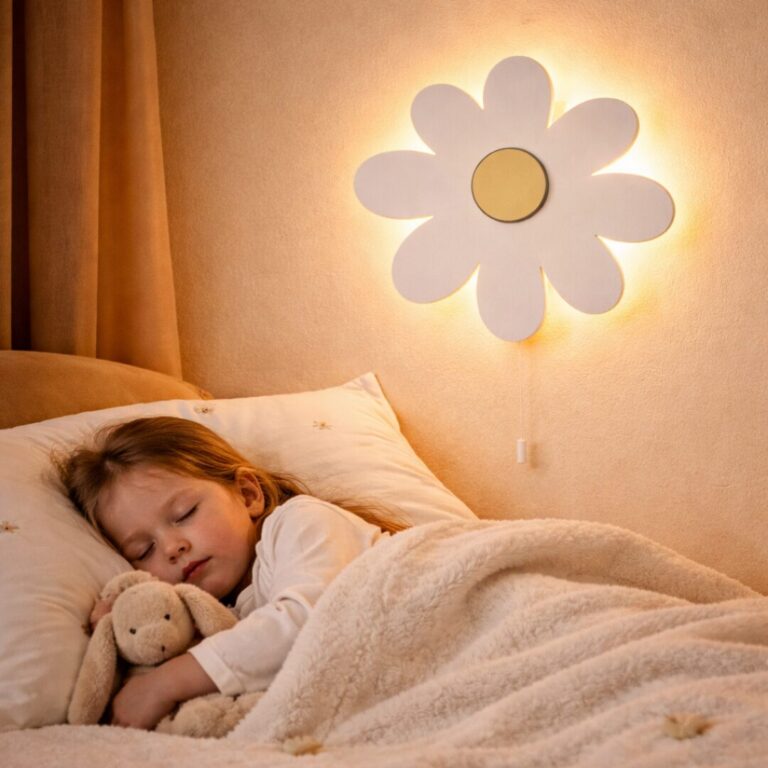 Veilleuse Murale Marguerite LED Bois | Décoration Chambre Fille | Cozy Collections