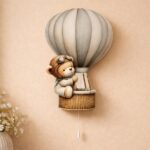 Veilleuse Murale Ours dans sa Montgolfière | LED Chambre Bébé