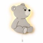 Veilleuse Murale Ourson Assis LED Bois | Chambre Bébé Enfant | Cozy Collections