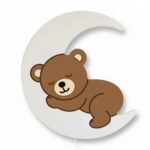 Veilleuse Murale Ourson Endormi sur Lune LED | Multi-Couleurs | Cozy Collections