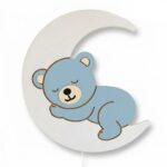 Veilleuse Murale Ourson Endormi sur Lune LED | Multi-Couleurs | Cozy Collections