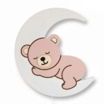 Veilleuse Murale Ourson Endormi sur Lune LED | Multi-Couleurs | Cozy Collections