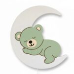 Veilleuse Murale Ourson Endormi sur Lune LED | Multi-Couleurs | Cozy Collections