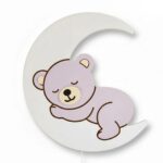 Veilleuse Murale Ourson Endormi sur Lune LED | Multi-Couleurs | Cozy Collections