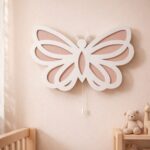 Veilleuse Murale Papillon LED Bois 2 Couches | Chambre Fille