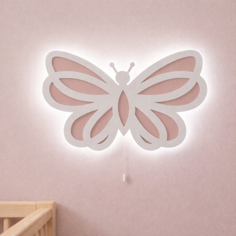 Veilleuse Murale Papillon LED Bois 2 Couches | Chambre Fille | Cozy Collections